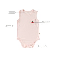 Combinaison pour bébé de style nordique, unisexe, en modal, gilet d'été fin sans manches, combinaison à enfiler, 92% modal, 2% nylon, 6% élasthanne pour les nouveau-nés