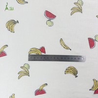 Tissu en lin et viscose imprimé, motif de fruits, textile tissé pour vêtements et usage domestique