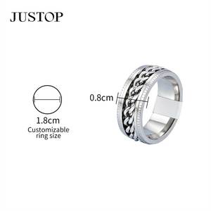 Anillos de compromiso unisex OEM/OEM de acero inoxidable a prueba de agua, chapados en oro, joyería de moda hipoalergénica para mujer - Product Image 1
