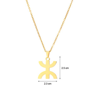 Collier unisexe en acier inoxydable avec pendentif symbole berbère <span class=keywords><strong>kabyle</strong></span> africain pour homme et femme, chaîne de clavicule - Product Image 2