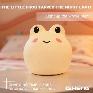 Mắt to động vật cao su vỗ tay điều khiển cảm biến ánh sáng thay đổi màu sắc có thể sạc lại pin Trắng ấm hiện đại đêm nhỏ - Product Image 2