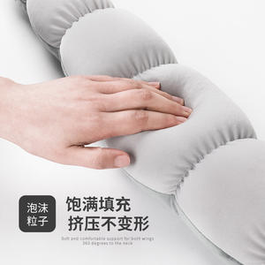 Almohada de cuello en forma de U, almohada de apoyo portátil de viaje gris para siesta en la oficina y uso en el coche - Product Image 5