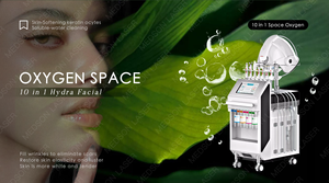 Appareil de beauté 10-en-1 à oxygène spatial pour le visage, adoucissant la peau, nettoyant à l'eau soluble avec lumière photonique - Product Image 2
