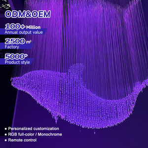 Professional Custom Modern Luxury RGB Customizable Size Color Lobby Staircase Hotel Banquet Hall Pendant Light Chandelier