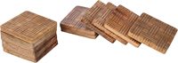 Ensemble de 6 sous-verres en bois de manguier naturel - Sous-verres rectangulaires modernes et durables avec couleur personnalisée pour la décoration de la maison, de la cuisine, du bar et de la salle à manger