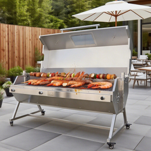 Large Modern Outdoor Stainless Steel BBQ Spit Charcoal Rotisserie Commercial Brushed Finish Eco-Friendly &amp; Durable - Product Image 3