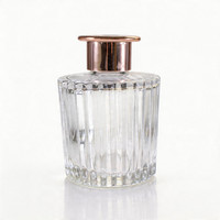 Bouteilles en verre vides de 200 ml pour diffuseur à bâtonnets, transparentes, avec couvercle, pour parfum d'ambiance, huiles essentielles, aromathérapie
