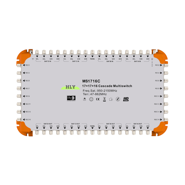 17 in 16 Out Satellite Multiswitch Diseqc 2.0 c and Ku Band Cascadae Satellite Multiswitch