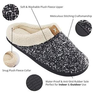Pantofole da donna <span class=keywords><strong>in</strong></span> <span class=keywords><strong>Memory</strong></span> <span class=keywords><strong>Foam</strong></span> per la casa da <span class=keywords><strong>uomo</strong></span> fodera pelosa pelosa con funzione antiscivolo <span class=keywords><strong>scarpe</strong></span> da casa per interni e esterni piatte per l'inverno - Product Image 2