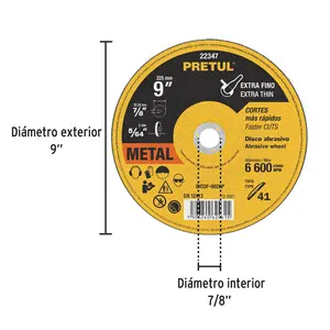 Master con 60 unità di tipo 41 disco di 9 'x 2 mm taglio metallo fine, Pretul - Product Image 2