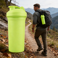 Gobelet mélangeur personnalisé de qualité supérieure avec deux compartiments, couvercle sécurisé, facile à transporter, shaker de protéines pour l'escalade, bouteille d'hydratation