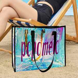 Bolso Tote Transparente de Verano 2025 con Estampado de Letras, Bolso de Hombro de PVC Transparente, Bolso de Viaje Tipo Jelly, Bolsos de Playa - Product Image 5