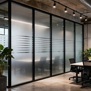 Panneaux muraux en verre transparent givré imperméables pour bureaux, balcons, cuisines, supermarchés et ateliers - Design d'intérieur moderne - Product Image 5
