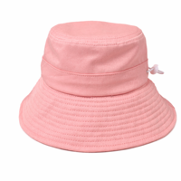 Chapeau Bob Sportif Personnalisé Style Punk avec Logo, en Coton Sergé Rose, Doublure en Satin, Sangle Mentonnière Réglable, Protection Solaire Totale