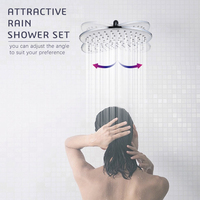 Douche murale à haute pression chromée 8 ", pommeau de pluie rond ABS à fonction unique