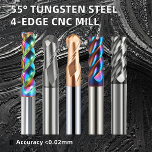 ดอกกัดโลหะทังสเตนเหล็กกล้า LOUIS 55 องศา 4 คม สำหรับเครื่อง CNC  แบบปลายแบน HRC55 ขนาด 10 มม.  OEM ปรับแต่งได้ <0.02 มม. - Product Image 2