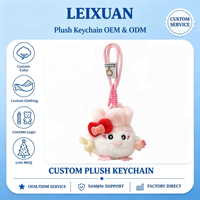 Gantungan Kunci Bebek Bulat Lucu, Boneka Burung Lembut Berbulu, Hiasan Tas Topi Bunga, Pita Hati, Permen, Kue, Ornamen Dekoratif untuk Ransel