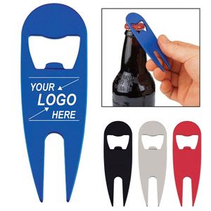 Outil de réparation de divots de golf 2-en-1 personnalisé en acier inoxydable, cadeau promotionnel de golf, gravure laser du logo, ouvre-bouteille personnalisé - Product Image 1