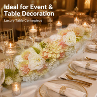 Décoration d'arche de mariage, chemin de table en soie mélangée, rangée de fleurs artificielles de roses pour événements, banquets, hôtels et murs