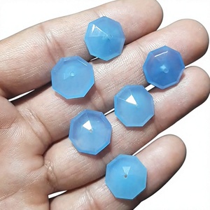 Agate bleue naturelle certifiée IGI, cabochon octogonal facetté pour la fabrication de bijoux, vente en gros - Product Image 1