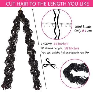 Zizi 28-Inch Micro Yanky Xoắn Crochet Tóc Bím Tóc 240 Sợi Tóc Vàng Tổng Hợp Mini Hộp Bím Tóc Với Tự Nhiên Xoăn Kết thúc Phụ Nữ - Product Image 5