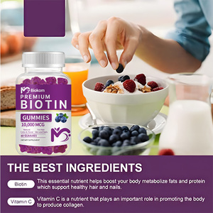 Integratore Multivitaminico in Gommose per la Crescita di Capelli e Unghie, Gusto Mirtillo, con Biotina, Vitamina C ed E, Etichetta Privata OEM all'Ingrosso - Product Image 5