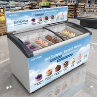 Commercial Built-In Air Cooling Ice Cream Display Cabinet Portable Freezer with Glass Door for Popsicles and Ice Cream