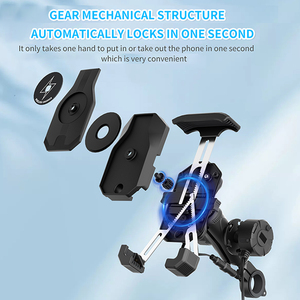 <span class=keywords><strong>Support</strong></span> de téléphone pour vélo en alliage d'aluminium CNC 2-en-1 <span class=keywords><strong>avec</strong></span> charge rapide sans fil et Type-C, sortie 15W pour <span class=keywords><strong>moto</strong></span> - Product Image 4
