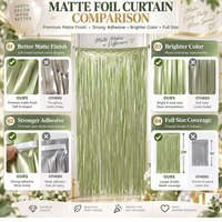 Rideau à franges vert sauge mat effet métallisé, finition douce et élégante, toile de fond pour anniversaire, baby shower, mariage, décoration de Noël