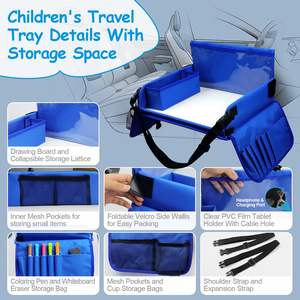 Échantillon gratuit Plateau de repas pour siège auto imperméable pour enfants, plateau de voyage pour tout-petits, organisateur de siège auto, table portable, sac de plateau pour enfants - Product Image 5