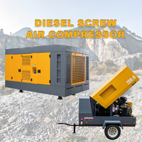 Nouvelle arrivée 185 Cfm diesel Portable compresseur d'air à vis rotatif de forage remorquable fabriqué en Chine