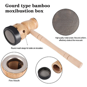 Caja de moxibustión de calabaza de bambú, punto de acupuntura de calefacción, soporte para rollo de Moxa, terapia china, menstruación <span class=keywords><strong>Irregular</strong></span> para mujeres - Product Image 3