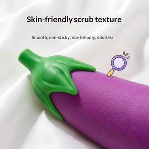 Jouet anti-stress souple en forme d'aubergine, jouet sensoriel à rebond doux, simulation de légume, jeu de relaxation de bureau - Product Image 3