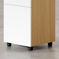 Armoire de rangement de dossiers de bureau en bois mobile à 1 tiroir moderne côté bureau élégant avec serrure à combinaison pour l'école