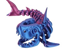 Squelette de requin articulé en plastique PLA imprimé en 3D, jouet flexible, figurine anti-stress, décoration de bureau, modèle animal personnalisé OEM, cadeau