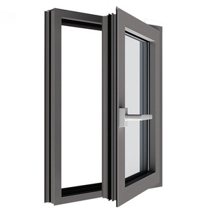 Fenêtre à battant moderne en aluminium à rupture de pont thermique, résistante aux ouragans, à double vitrage, écoénergétique, insonorisée et économique pour villa - Product Image 1