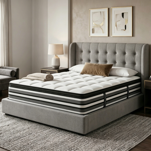 Colchón Híbrido de Espuma Viscoelástica Personalizado con Muelles Ensacados, Diseño Moderno, 25cm de Grosor, Suavidad Media, para Escuela, Hotel, Dormitorio, C6 Moderno Puf - Product Image 3
