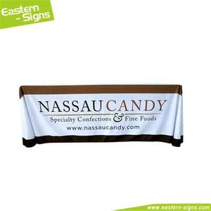 Cubierta de mesa de Feria Comercial de diseño personalizado, mantel ajustado publicitario con su código <span class=keywords><strong>QR</strong></span> impreso - Product Image 5