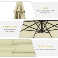 Parasols de jardin en polyester 180g sur mesure, imperméables, pour mobilier d'extérieur, café, hôtel, parasols cantilever de terrasse - Vente en gros usine
