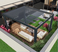20x20 Luxuriöse Europäische Elektrische Aluminium-Pergola mit Motorisierter Einziehfunktion, Solar-LED-Beleuchtung, Umweltfreundlich für Garten und Terrasse