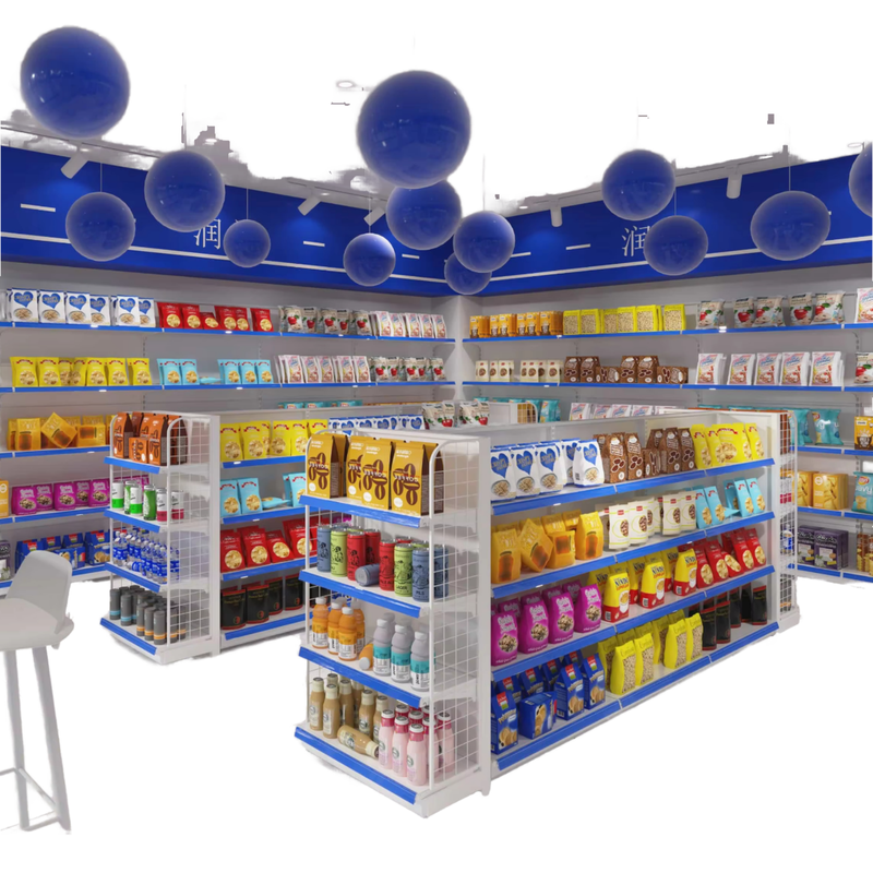 Modern Grocery Gondola Display Supermarket Rack