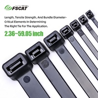 FSCAT Attaches de câble en nylon 200mm 300mm 400mm 500mm Nylon réutilisable 66 attaches à fermeture éclair en nylon en plastique autobloquantes stabilisées par la chaleur