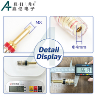 JIALUN 2 pièces Bornes de connexion pour haut-parleur DIY, bornes de liaison pour amplificateur HIFI, en cuivre pur plaqué or, prise banane, boîtier de jonction