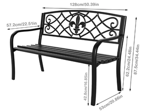Panca <span class=keywords><strong>da</strong></span> <span class=keywords><strong>Giardino</strong></span> Lunga Nera Gotica Antifurto per Esterni con Fioriera Rialzata, Personalizzabile in <span class=keywords><strong>Dimensioni</strong></span> e Logo - Product Image 2