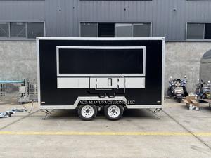 รถพ่วงขายอาหารเคลื่อนที่ขนาดเล็กพร้อมครัวสำหรับขายขนมและไอศกรีม โครงสร้างไฟเบอร์กลาสและอะลูมิเนียม ทนทานต่อการเกิดสนิม - Product Image 4