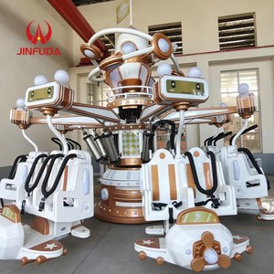 Retro Flugzeug-Themenfahrgeschäft mit Roboter-Details für Kinder und Erwachsene im Vergnügungspark und auf dem Spielplatz - Product Image 2