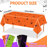 Nappe rectangulaire en plastique effet toile d'araignée pour Halloween, grande taille, pour la décoration de la maison et des fêtes d'Halloween
