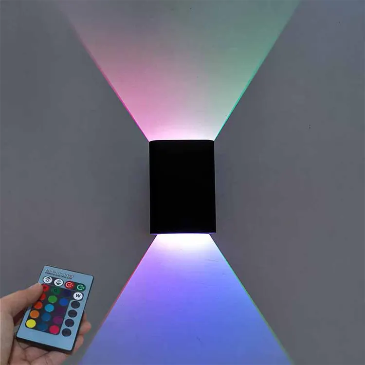 Rgb 5W Led Wall Lichteffect Met Afstandsbediening Kleurrijke Wandlamp Armatuur Applique Muurschildering Exterieur Muur Lampen