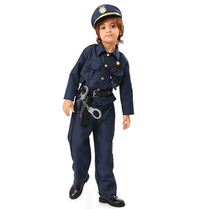 Addetto poliziotto per bambini per la giornata della carriera di Halloween completo tuta Trench Walkie-Talkie manette cintura costume da bambino - Product Image 5