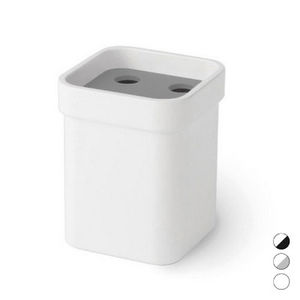 SAETA Soporte para cepillos de dientes de melamina 85x85x105mm Blanco Negro Accesorio de baño - Product Image 1